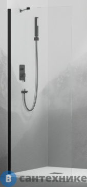 картинка Перегородка для душа RGW WA-110B чёрный/Прозрачное/8 мм 120*195 (351011012-14)