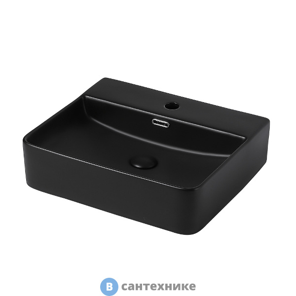 Раковина ABBER Rechteck AC2203MB накладная чёрная матовая