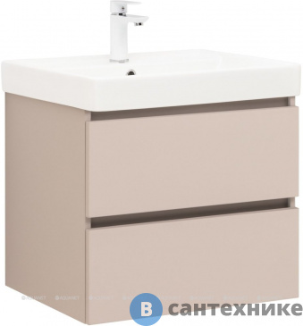 картинка Тумба под раковину Aquanet Вега 2.0 60 бежевый (337941)