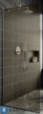 картинка Душевая перегородка в профиле MaybahGlass 1950*790 Стекло 8 мм Бронза матовая (MGD-697-5у)