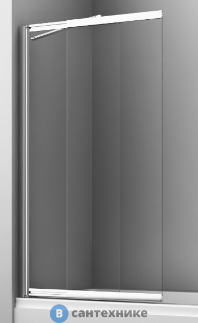 Шторка WasserKRAFT Main 41S02-100 Fixed стеклянная на ванну