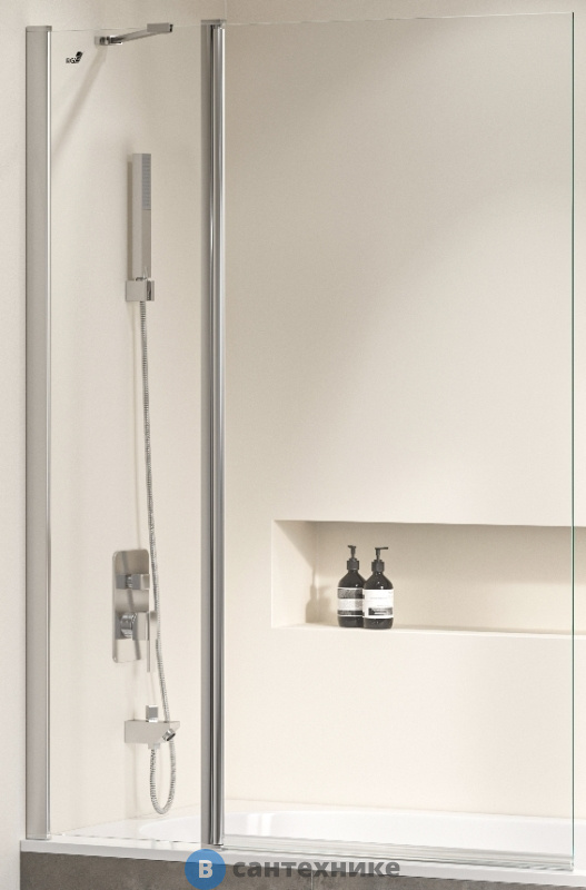 Шторка на ванну RGW SC-011 хром/Прозрачное/6 мм 90*140 (351101109-11)