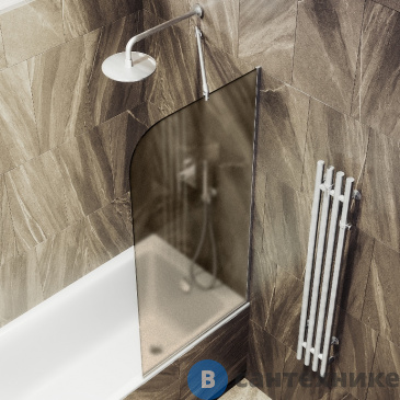 картинка Шторка для ванны в профиле MaybahGlass 1400*340 Стекло 6 мм Бронза матовая (MGV-125-5у)