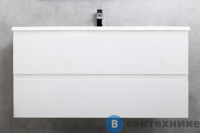 картинка Тумба под раковину Cezares MOLVENO-100-2C-SO-BG подвесная с двумя выкатными ящиками Bianco Ghiaccio (100x50x50)