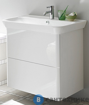 картинка Тумба Burgbad Iveo подвесная с умывальником с 1 отв под смес. 800х492х721 мм. 2 выдв ящика, сифон в компл. F2833 белый глянц. (SFEN080F2833G0161C0001*1)