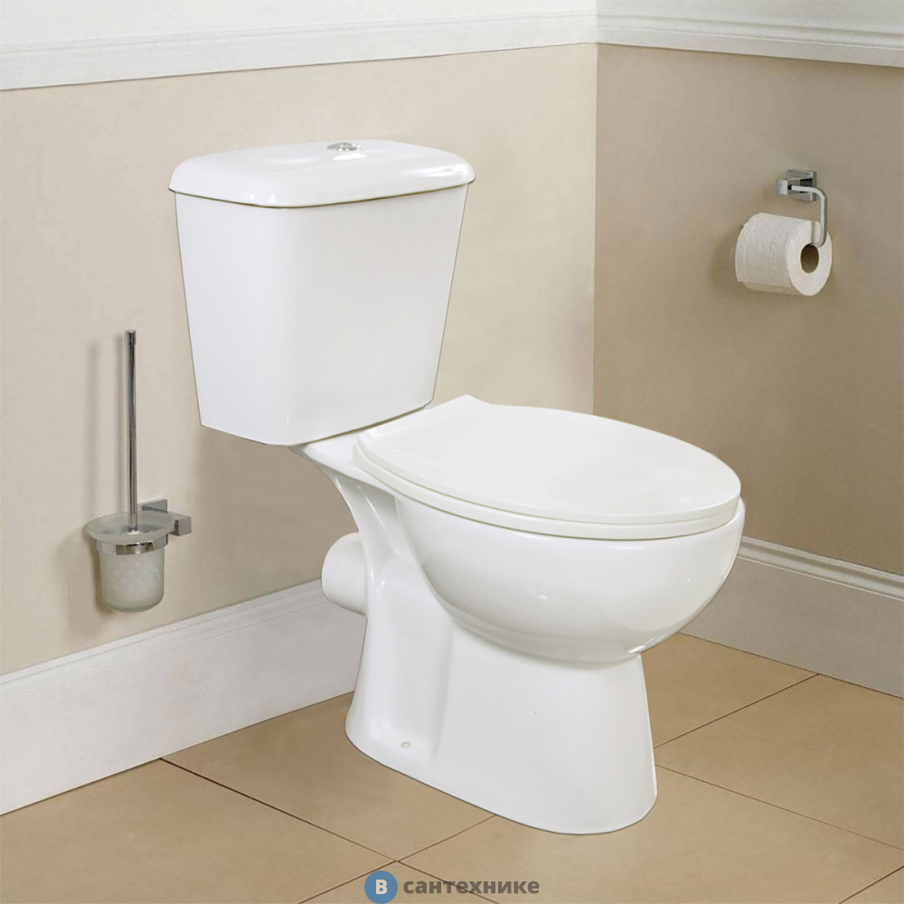 Унитаз напольный Loranto Lino с сиденьем микролифт (soft close) полипропилен (CS-CT8812)