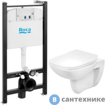 картинка Унитаз с инсталляцией Roca DEBBA 893104970 (+slim сиден.),  без клавиши