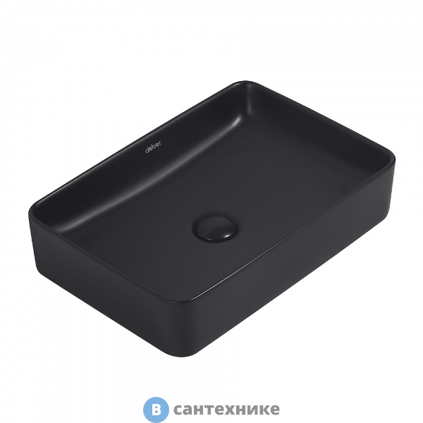 Раковина ABBER Rechteck AC2207MB черная матовая накладная