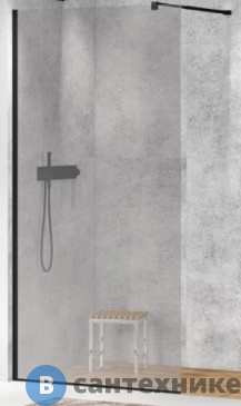 картинка Душевая перегородка Cezares LIBERTA-L-1-120-GR-NERO (1200х1950)