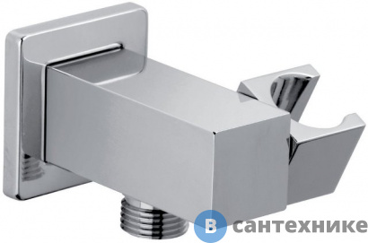 картинка Держатель Paini 50CR480Q квадратный регулируемый, для душа с выводом и соединением для воды, хром