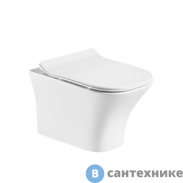 картинка Унитаз Orange C02-100W подвесной безободковый, ультратонкое и быстросъёмное сиденье из дюропласта с функцией плавного закрывания Soft-close