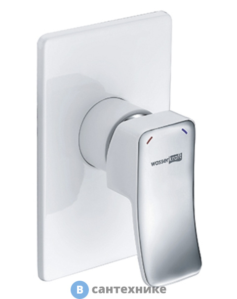 Смеситель WasserKRAFT Aller 10651 White для душа латунь, комбинированное покрытие