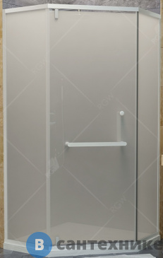 картинка Душевой уголок RGW HO-084-W 100*100*195 трапеция/белый/сатинат/8 мм (350608400-25) без поддона