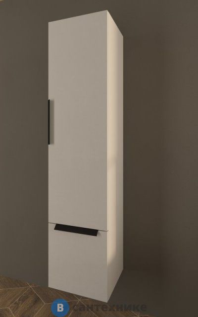 Колонна Cezares URBAN 55183 подвесная с распашной дверцей и выдвижным ящиком, зеркалом, Spatolato bianco, 32x35x150