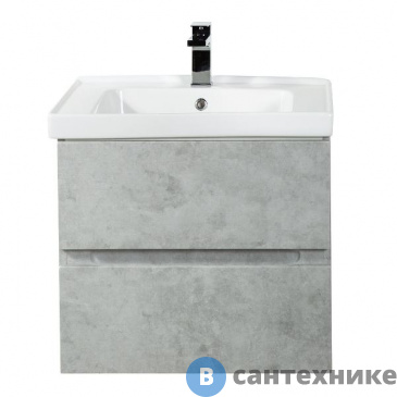 картинка Тумба под раковину Art & MAX TECHNO AM-Techno-600-2C-SO-LS935 подвесная с двумя выкатными ящиками, бетон лофт натуральный