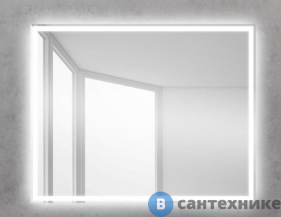 картинка Зеркало BelBagno SPC-GRT-1000-800-LED-BTN с встроенным светильником и кнопочным выключателем (1000x30x800)