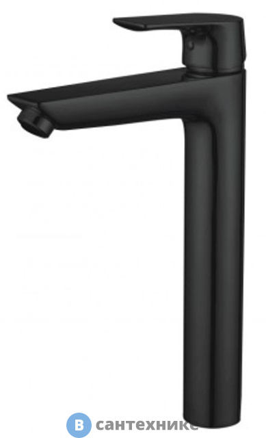 Смеситель Aquanet AF330-11B Static для умывальника, высокий, чёрный матовый (261821)