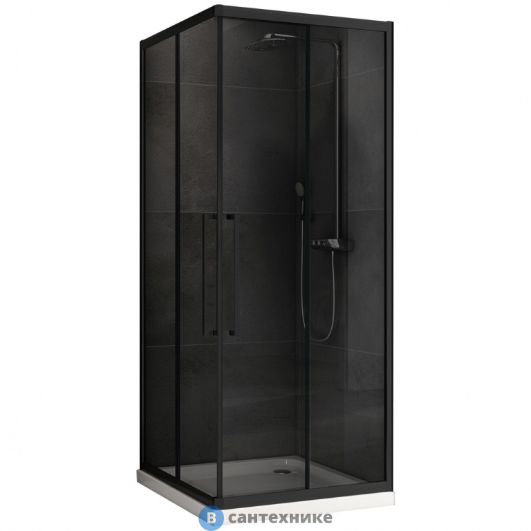 Душевой уголок ABBER Schwarzer Diamant AG02100BDTH 100*100*195, без поддона