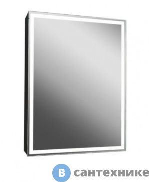 картинка Зеркало-шкаф Art & MAX TECHNO AM-Tec-600-800-1D-DS-F-Nero с подсветкой реверсивный