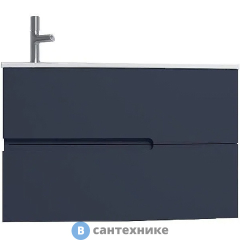 Тумба под раковину Jacob Delafon EB1888RU-G98 Nona с интегрированными ручками, глянцевый темно-синий, 80 см, 2 ящика