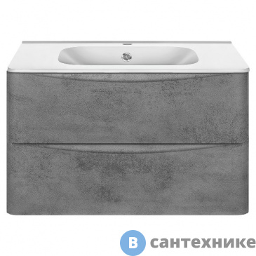 картинка Тумба под раковину Vincea Paola 800 подвесная, 2 выкатных ящика soft close, Beton (VMC-2P800BT)
