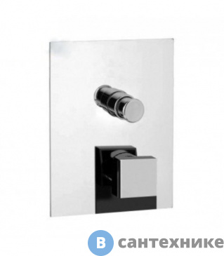 картинка Смеситель Cezares JUMP-DEV3-01-Q ыстраиваемый, однорычажный для душа с поворотным переключателем на 3 выхода, хром, ручка куб