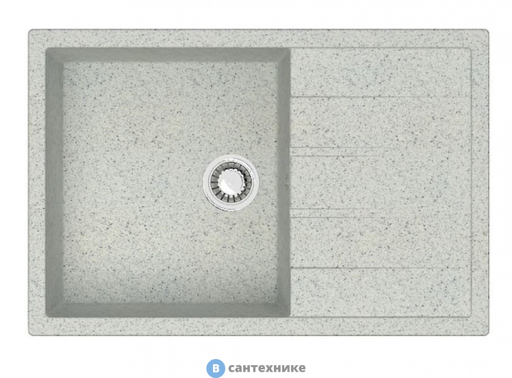 Кухонная мойка AZARIO Vision (750x505x218) светло серый, сифон + герметик (CS00078341)